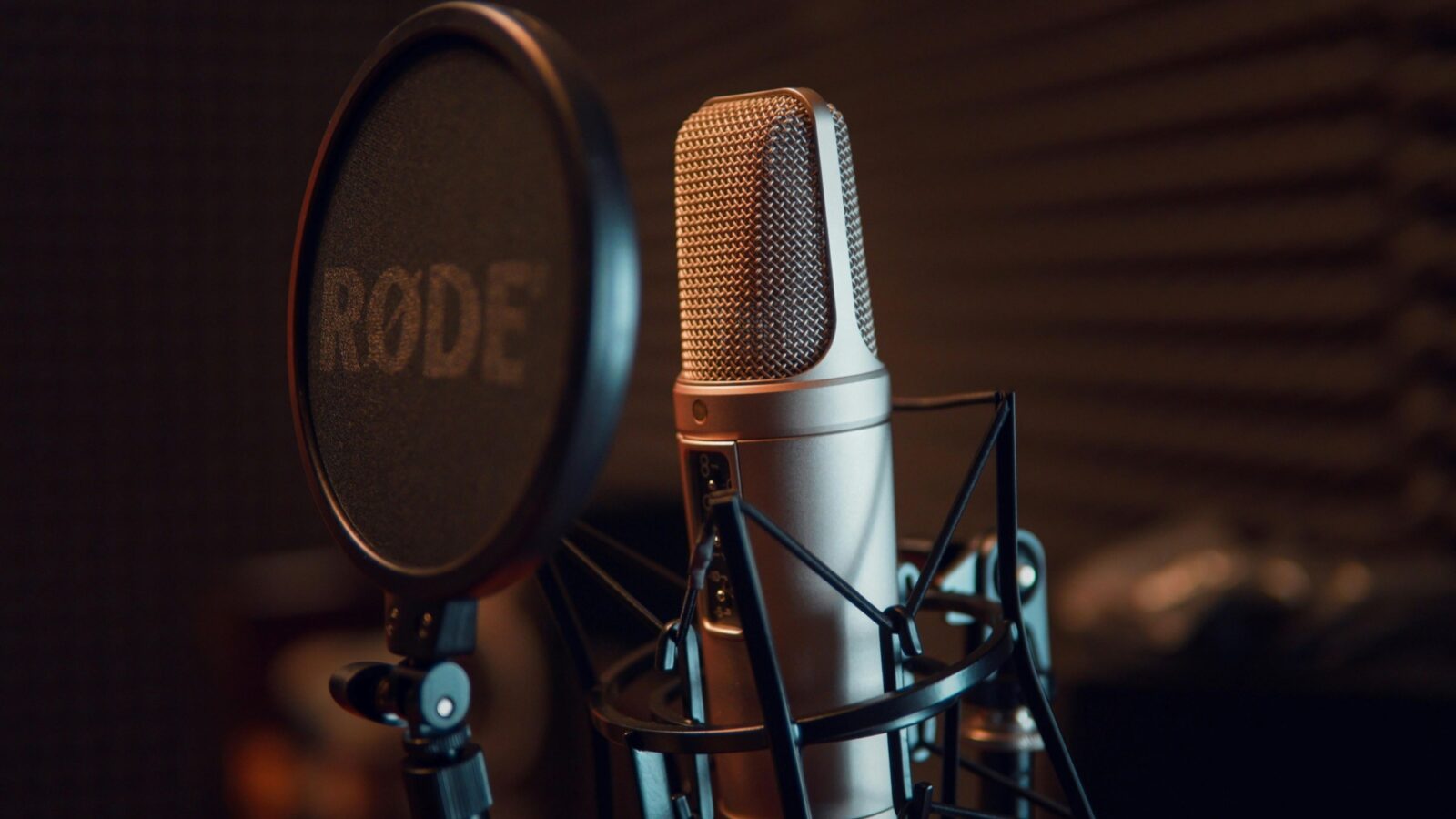 a microphone and pop filter