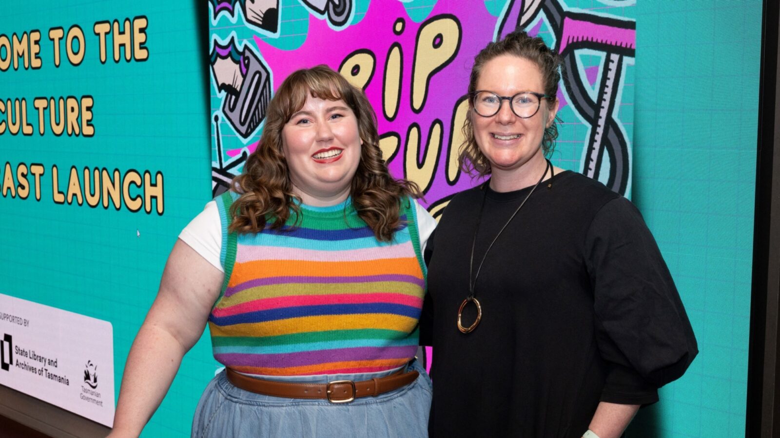 Hosts Rosie and Fiona at the Crip Culture Podcast launch