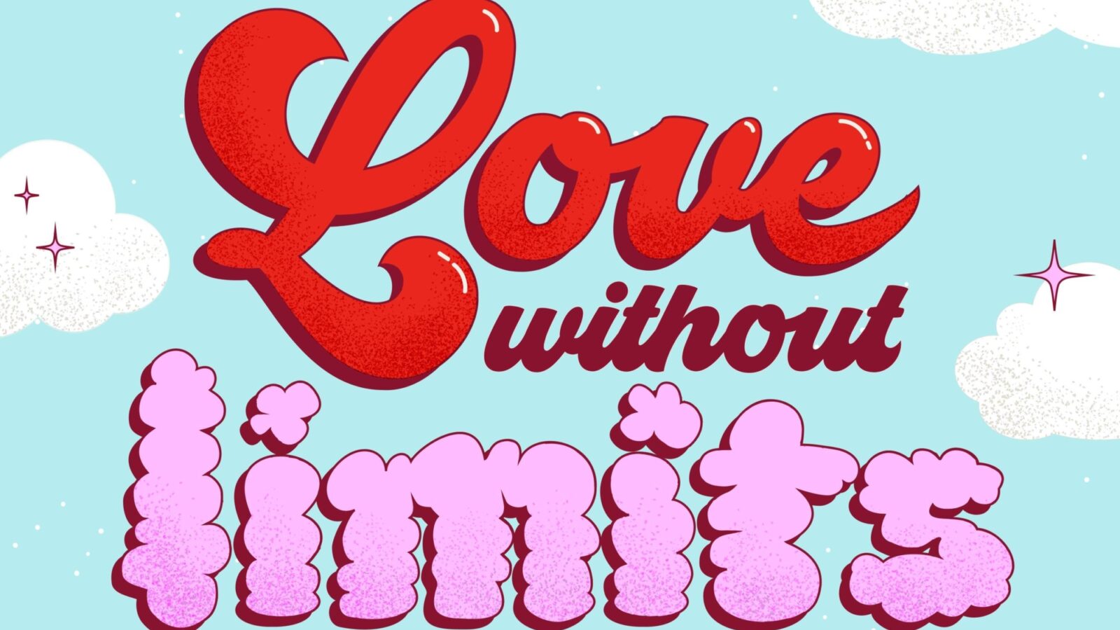 The SBS Logo with pink and red text that says "Love without limits"