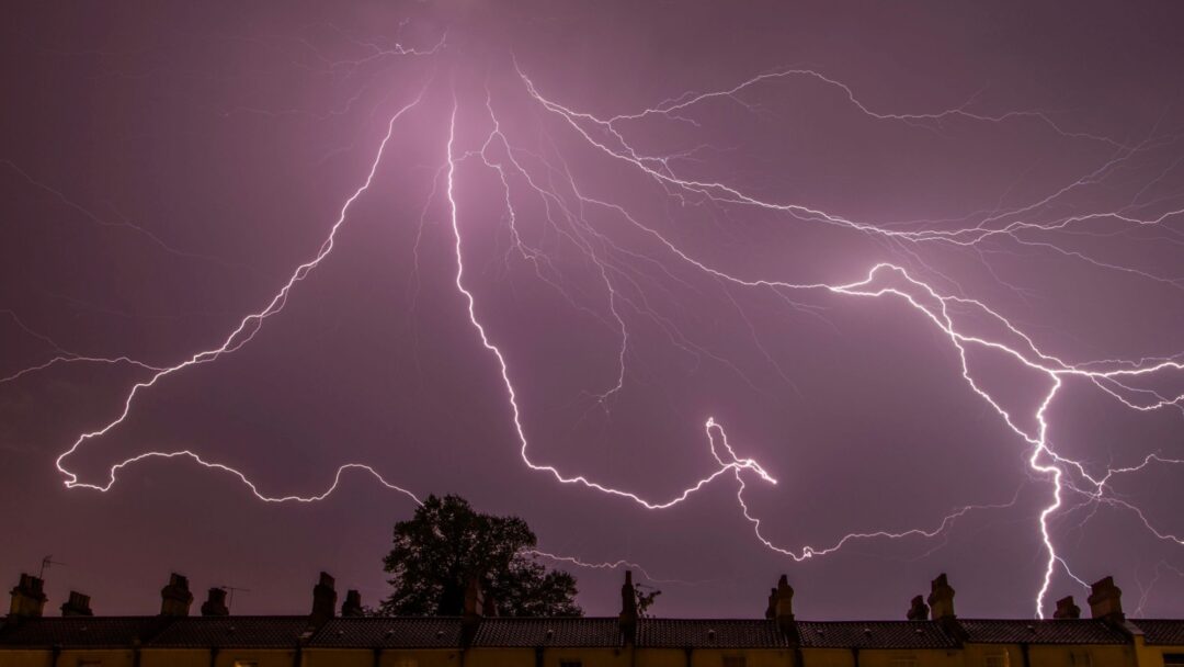 A purple lighting storm